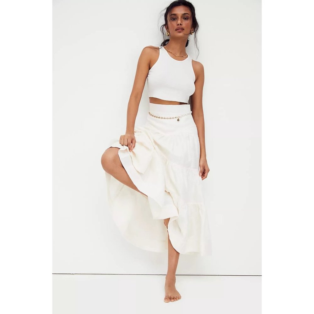 Shona Joy Tiered Midi Skirt  for Free People (4) NWT